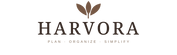 Harvora elegant leaf wordmark logo